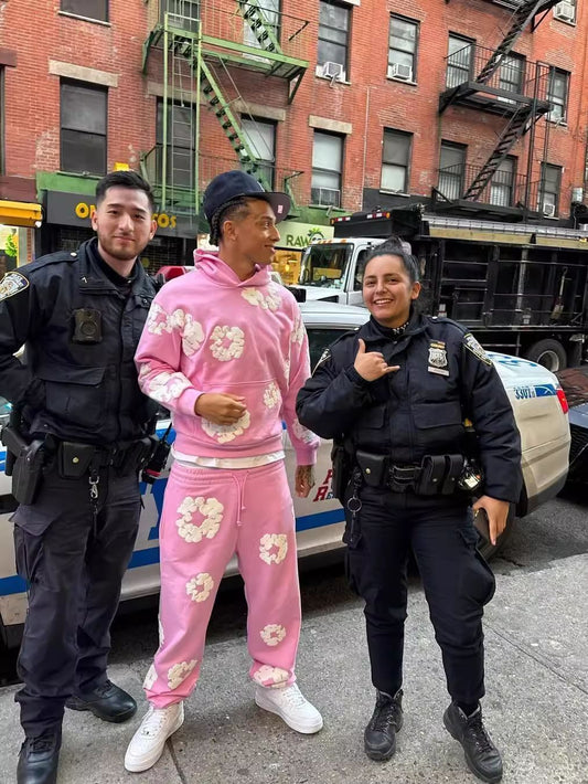 DENIM TEARS Kapok Flower American Style Hoodie MADE IN PORTUGAL Men's Trendy Jacket